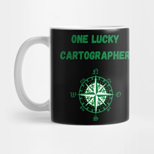 One Lucky Cartographer St Patrick's day compass Mug